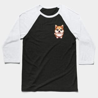 Small Version - Shiba Inu Delightful Presence Baseball T-Shirt